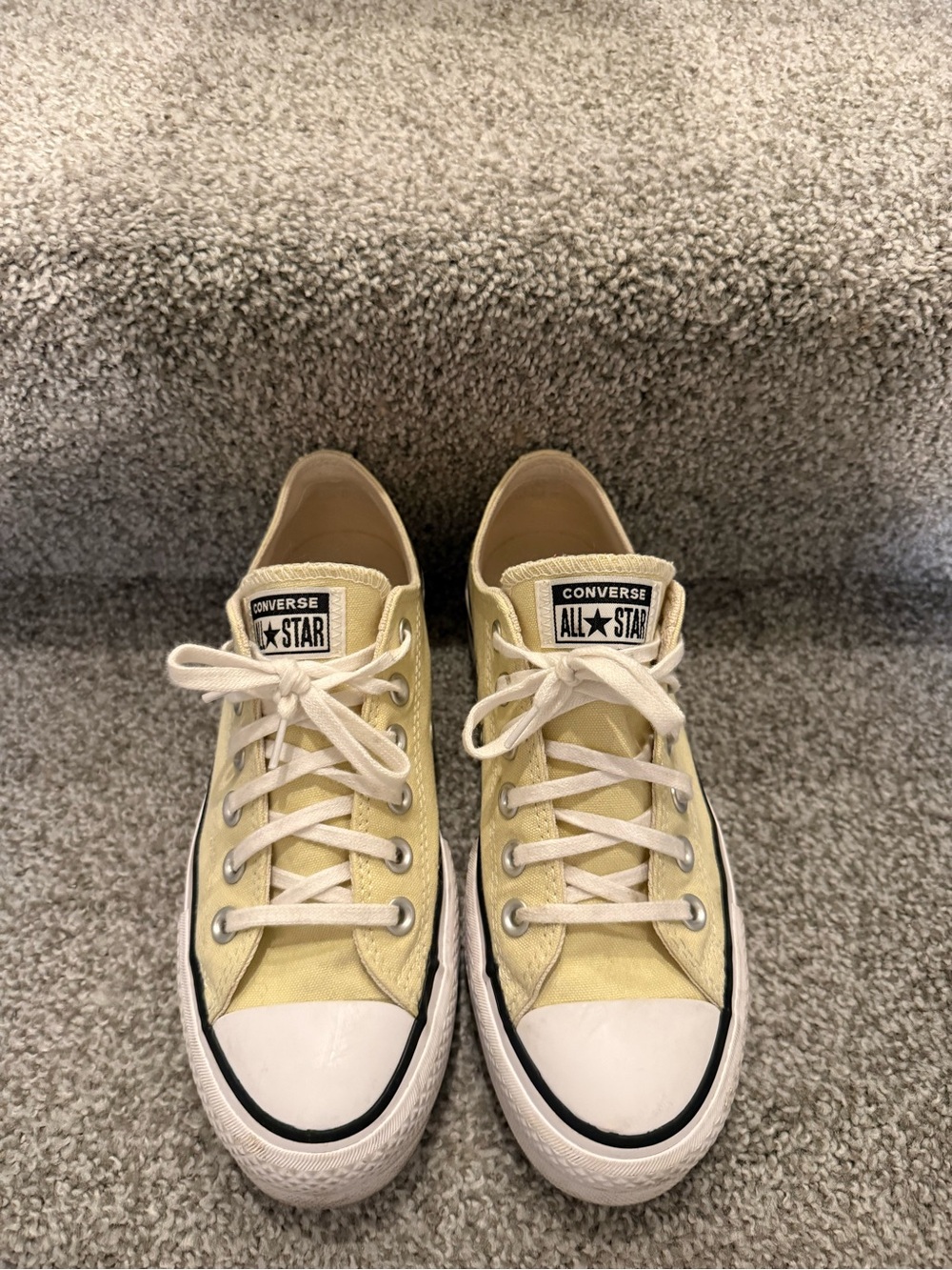 Light Yellow Platform Converse Sneakers